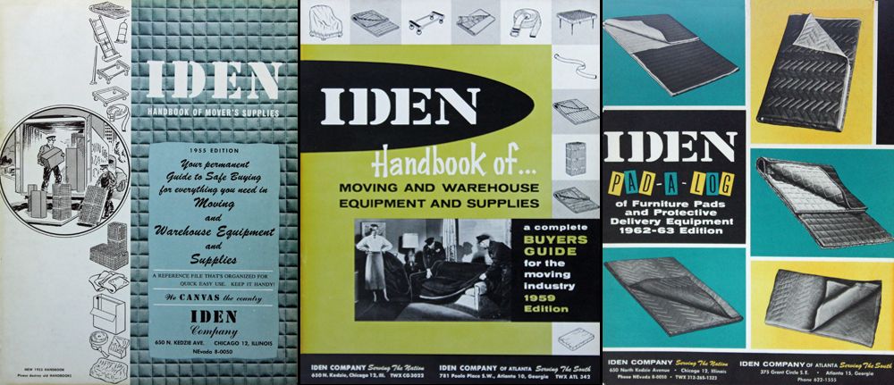 Left to right: “Pad-O-Logs” from 1955, 1959, 1962