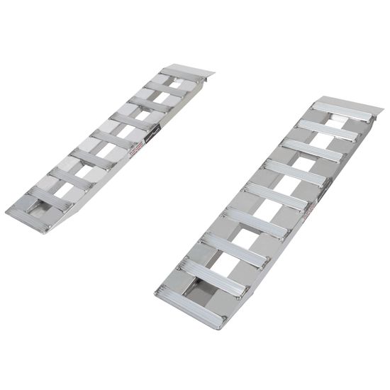 03-12-048-046 4 L X 12 W HD Ramps Aluminum Car Trailer Ramps Hook  Plate Hybrid End Knife Foot - 3000 lb Per Axle