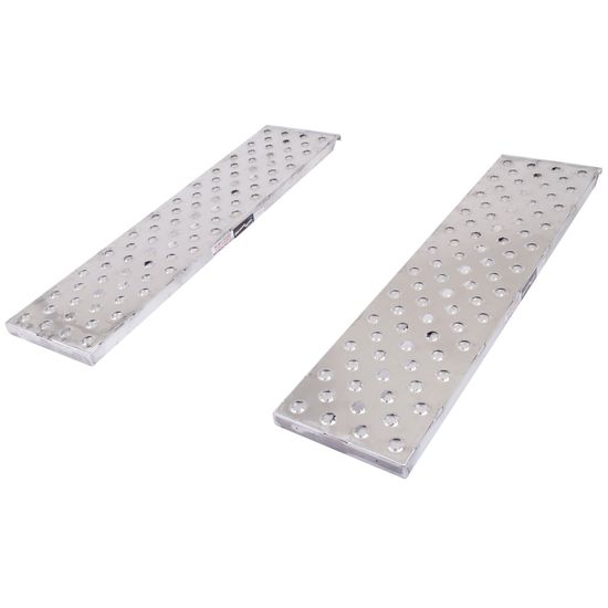 05-15-060-04-SP 5 L X 15 W HD Ramps EZ Traction Aluminum Car Trailer Ramps Hook End Stub Foot - 5000 lb Per Axle
