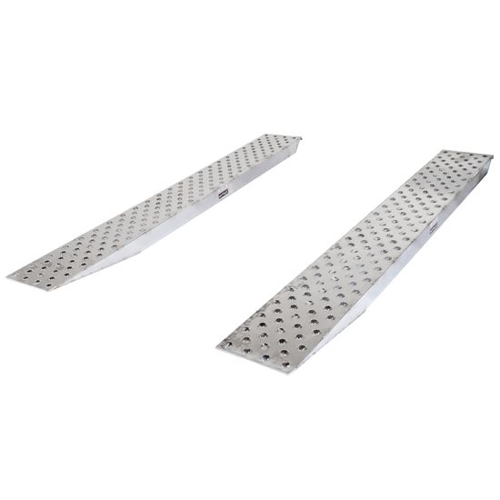 05-16-120-04-P 10 L X 16 W HD Ramps EZ Traction Aluminum Car Trailer Ramps Hook End Knife Foot - 5000 lb Per Axle