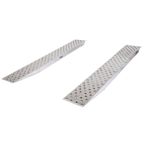 05-16-120-06-P 10 L X 16 W HD Ramps EZ Traction Aluminum Car Trailer Ramps Plate End Knife Foot - 5000 lb Per Axle
