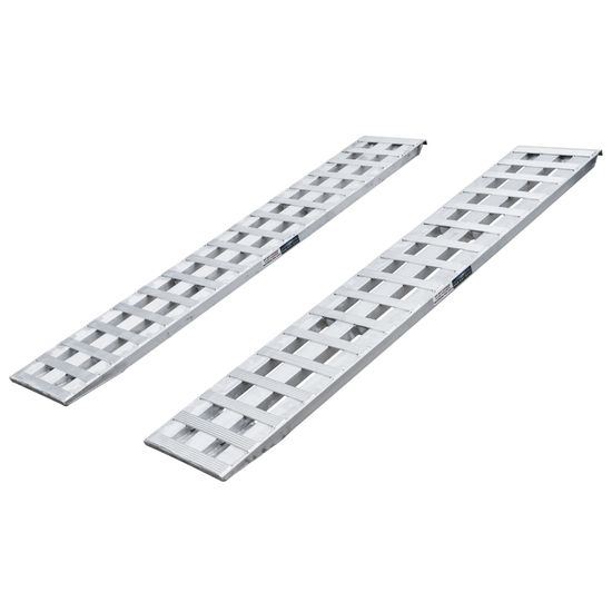 05-18-096-04-S 8 L X 18 W HD Ramps Aluminum Car Trailer Ramps Hook End Stub Foot - 5000 lb Per Axle