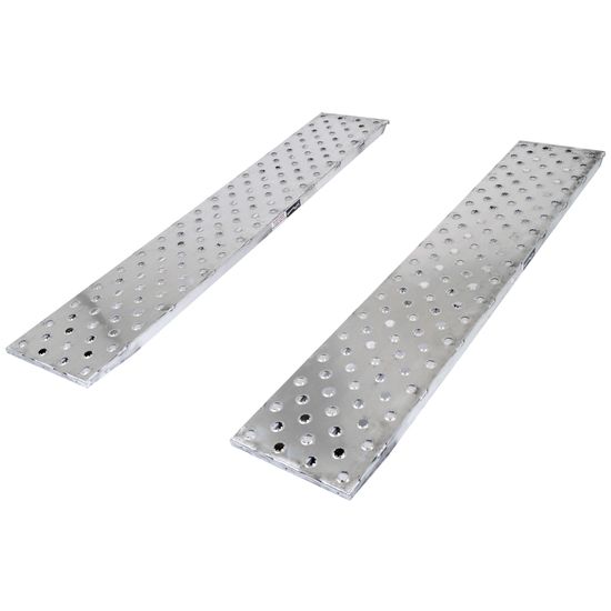 05-18-096-04-SP 8 L X 18 W HD Ramps EZ Traction Aluminum Car Trailer Ramps Hook End Stub Foot - 5000 lb Per Axle