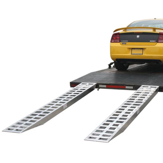 05-20-120-01 10 L x 20 W HD Ramps Aluminum Car Trailer Ramps Pin-On End Knife Foot - 5000 lb Per Axle