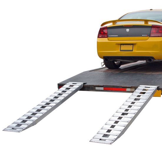 05-TTRAMP-FLAT HD Ramps Aluminum Car Trailer Ramps Plate End Knife Foot - 5000 lb Per Axle