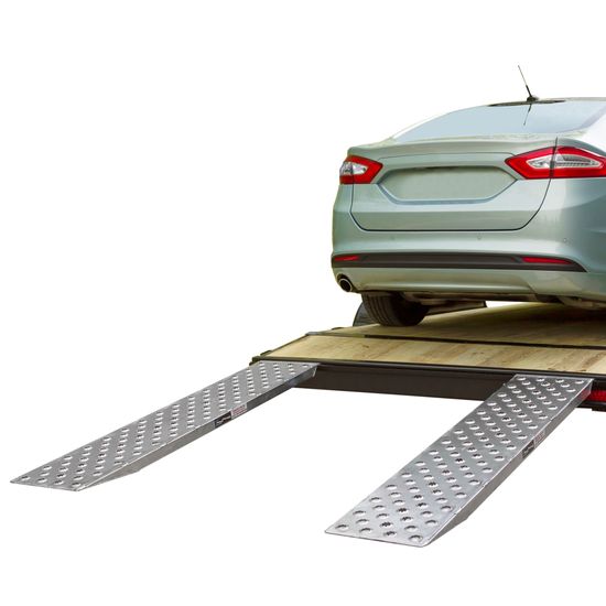 05-TTRAMP-HOOK-PP HD Ramps EZ Traction Aluminum Car Trailer Ramps Hook End Stub Or Knife Foot - 5000 lb Per Axle