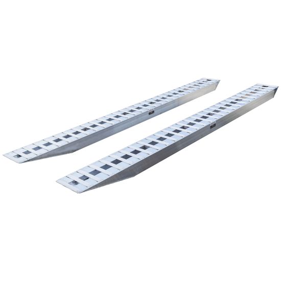 12-16-168-02 14 L X 16 W HD Ramps Aluminum Car Trailer Ramps Pin-On End Knife Foot - 12000 lb Per Axle