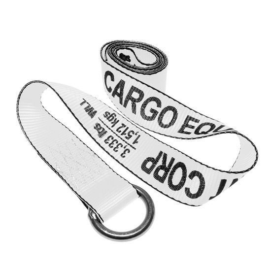 220893N 2 x 8 Lasso Strap With Round Ring - White