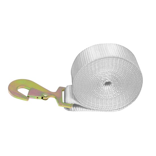 221663N 2 x 16 Adjustable End Only Flat Snap Hook - White