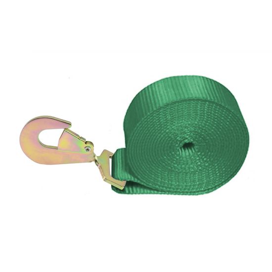 223464F 2 x 34 Adjustable End Only Twisted Snap Hook - Green