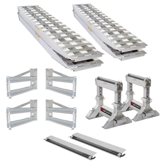 23-18-192-FLAT-BED-Kit 16 L x 18 W Aluminum Flatbed Trailer Ramps Double Hangers Aluminum Skid Seat  23500 lb per axle Capacity