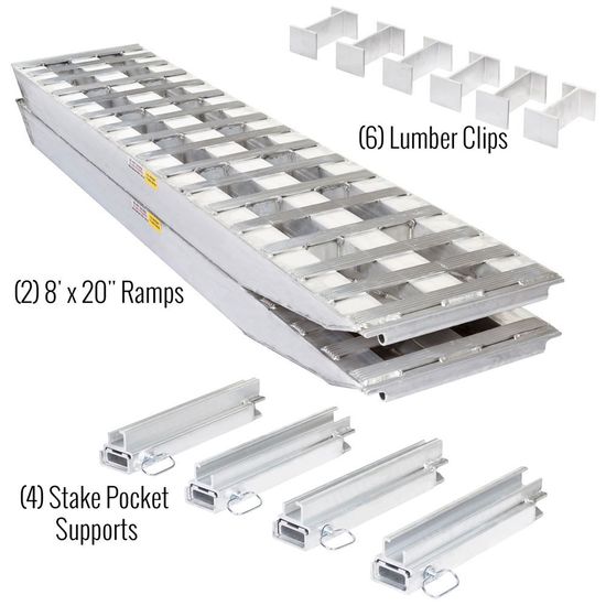 23-20-096-02-02-MLL-2 8 L x 20 W HD Ramps 2 Bunk Load Leveler  2 Ramp System for 20 H HD Ramps Step Deck Trailers - 23 500 lb Cap