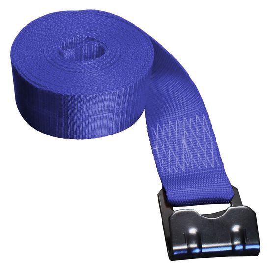 321221BL 3 x 12 Winch Strap with Flat Hook - Blue