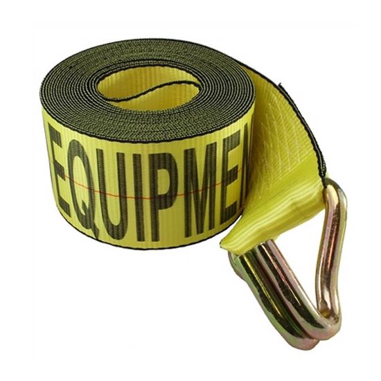 321536Y 3 x 15 Winch Strap wWire Hook - Yellow