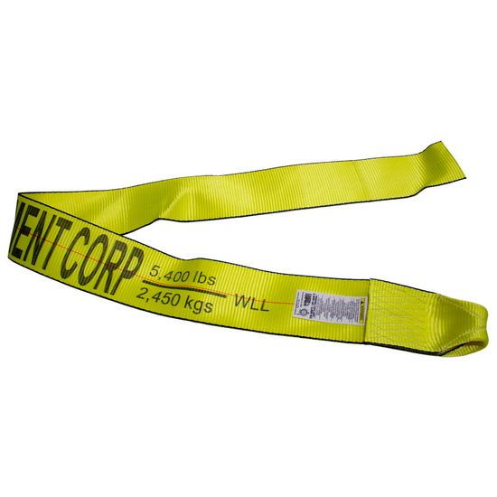 420590Y 4 x 5 Roll-Off Strap wOne Sewn Loop - Yellow