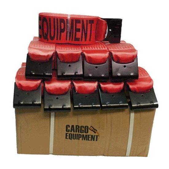 423021R-BOX 4 x 30 Winch Strap wFlat Hook Box of 10 - Red
