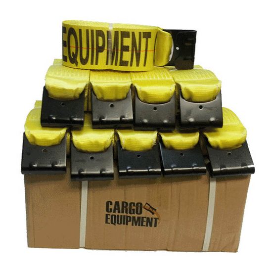 423021Y-BOX 4 x 30 Winch Strap wFlat Hook Box of 10 - Yellow