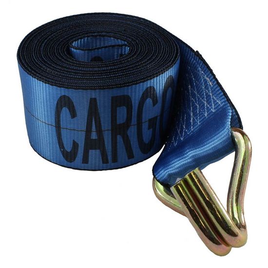 423036BL 4 x 30 Winch Strap wWire Hook - Blue