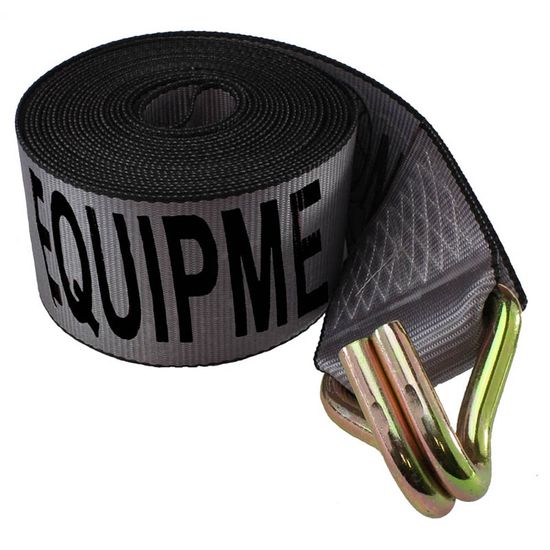 423036G 4 x 30 Winch Strap wWire Hook - Gray