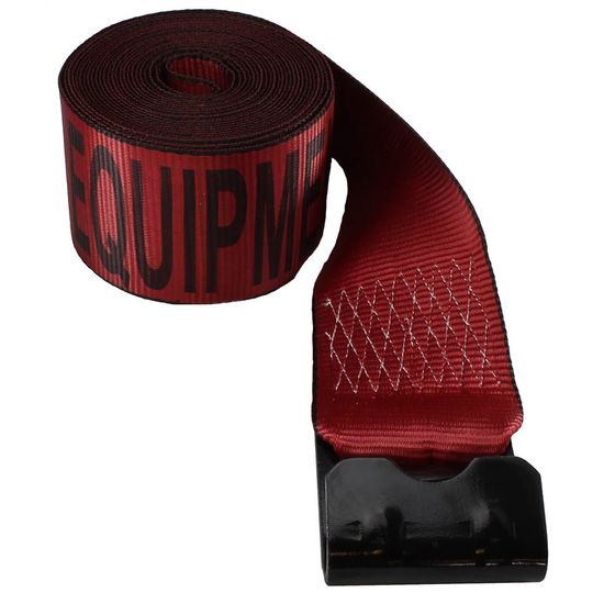 424021R 4 x 40 Winch Strap with Flat Hook - Red