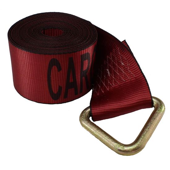 427510R 4 x 75 Winch Strap with D-Ring - Red