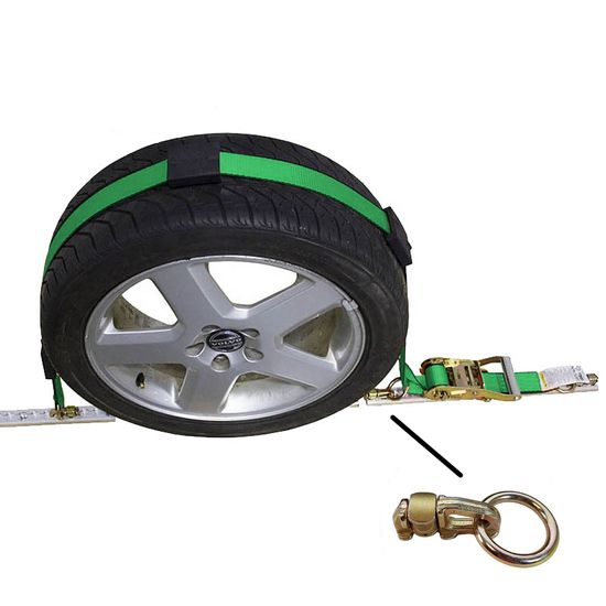 510608F-AUTO1 2 x 6 Auto Strap with L-Track Fittings Rubber Cleats - Green