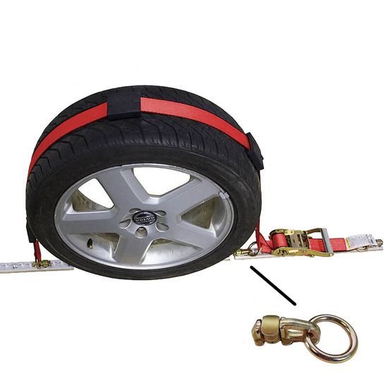 510808R-AUTO1 2 x 8 Auto Strap with L-Track Fittings Rubber Cleats - Red
