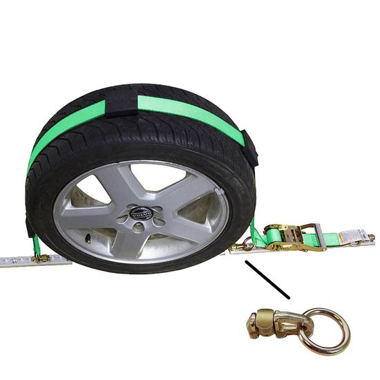 511008HF-AUTO1 2 x 10 Auto Strap with L-Track Fittings Rubber Cleats - High Visibility Green
