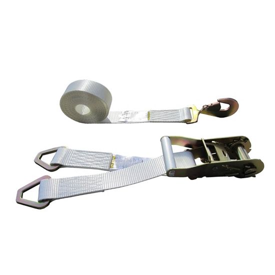 5116-42-42-64N-36 2 x 16 Double Leg Tent Ratchet Strap with D-Rings Twisted Snap Hook - White