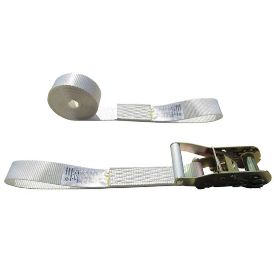 511690N-24 2 x 16 Tent Ratchet Strap Sewn Loops - White