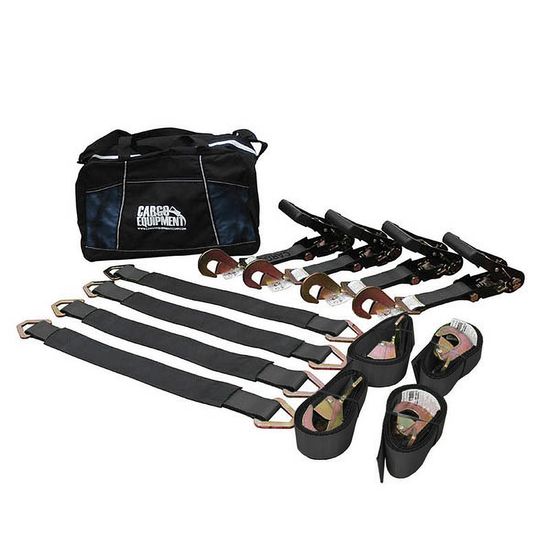 51B1264CM-AXLE-PACK-36 2 x 12 Black Handle Ratchet Strap  36 Axle Strap Pack Twisted Snap Hooks Storage Bag - Camo