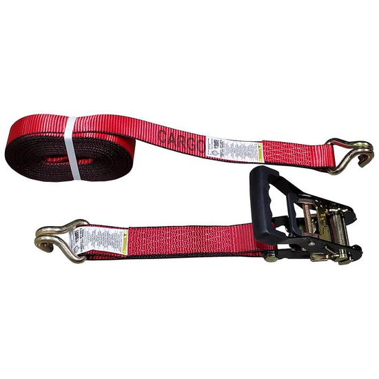51BR1584R-12 2 x 15 Black Ratchet Strap with Wire Hooks - Red