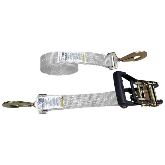 51BR3564G-12 2 x 35 Black Ratchet Strap with Twisted Snap Hooks - Gray