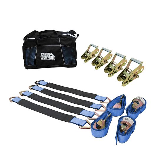 51HK0664BL-AXLE-PACK-42 2 x 6 10HK Direct Hook Ratchet Strap  42 Axle Strap Pack Twisted Snap Hooks Storage Bag - Blue