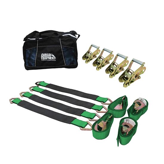 51HK0664F-AXLE-PACK-18 2 x 6 10HK Direct Hook Ratchet Strap  18 Axle Strap Pack Twisted Snap Hooks Storage Bag - Green