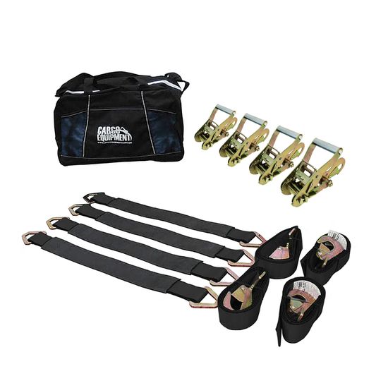 51HK0864B-AXLE-PACK-36 2 x 8 10HK Direct Hook Ratchet Strap  36 Axle Strap Pack Twisted Snap Hooks Storage Bag - Black