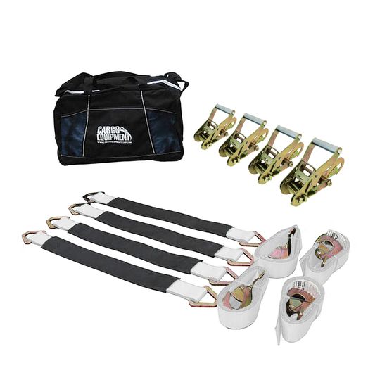 51HK0864N-AXLE-PACK-12 2 x 8 10HK Direct Hook Ratchet Strap  12 Axle Strap Pack Twisted Snap Hooks Storage Bag - White