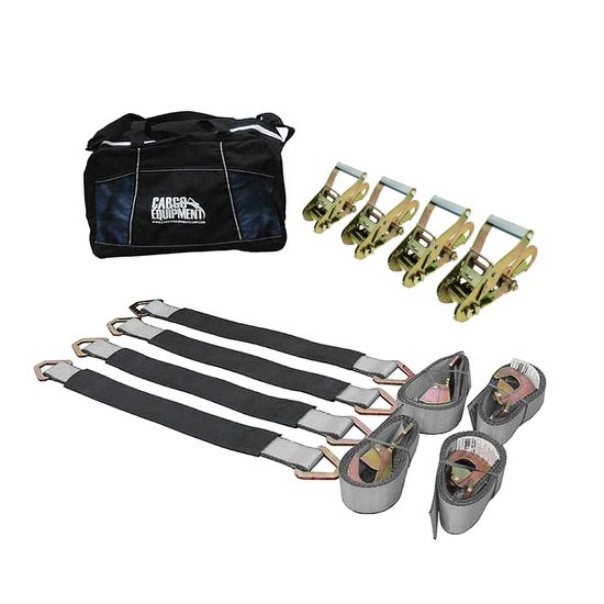 51HK1264G-AXLE-PACK-18 2 x 12 10HK Direct Hook Ratchet Strap  18 Axle Strap Pack Twisted Snap Hooks Storage Bag - Gray