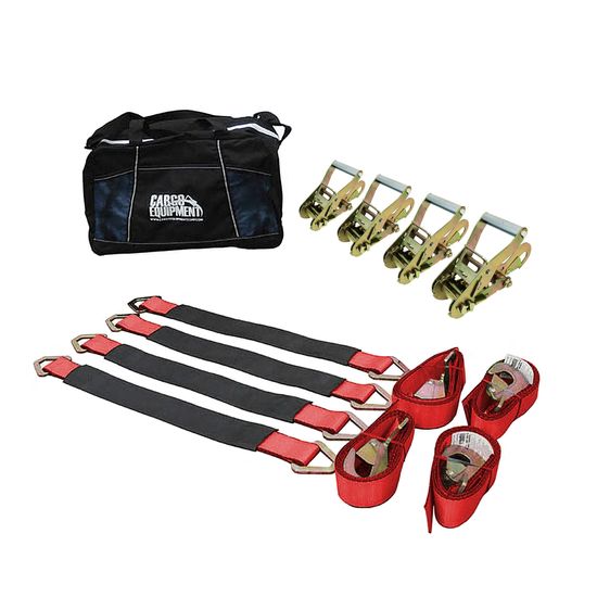 51HK1264R-AXLE-PACK-36 2 x 12 10HK Direct Hook Ratchet Strap  36 Axle Strap Pack Twisted Snap Hooks Storage Bag - Red