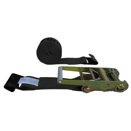 552021B-12 3 x 20 Ratchet Strap With Flat Hooks - Black