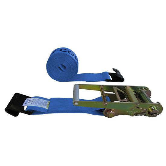 554021BL-12 3 x 40 Ratchet Strap With Flat Hooks - Blue