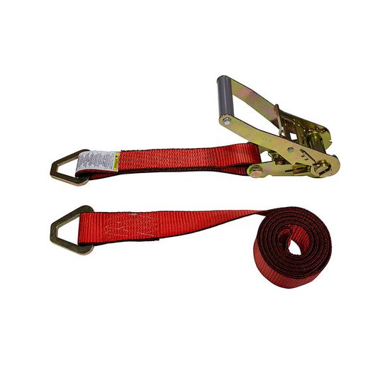 571042R-12 2 x 10 Ratchet Strap with Delta Rings - Red
