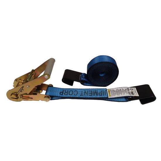 571420BL-12 2 x 14 Ratchet Strap with Flat Hooks - Blue