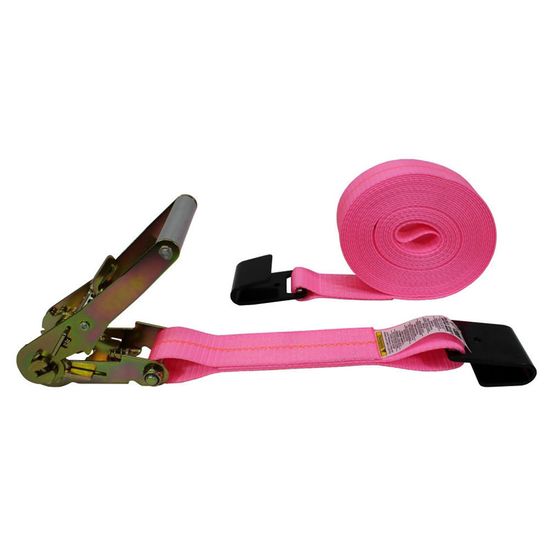 571820P-12 2 x 18 Ratchet Strap with Flat Hooks - Pink