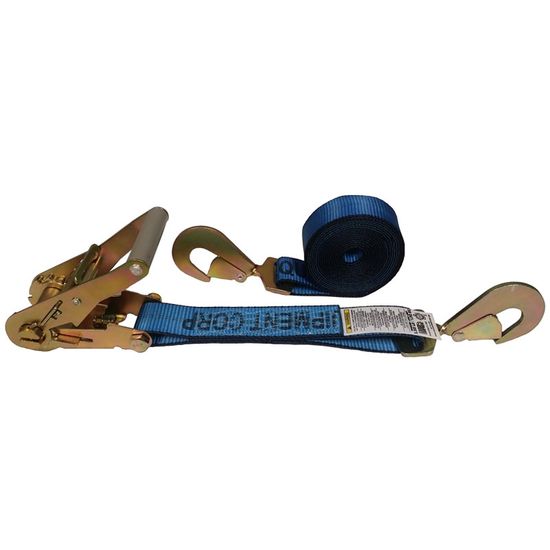 571864BL-12 2 x 18 Ratchet Strap with Twisted Snap Hooks - Blue