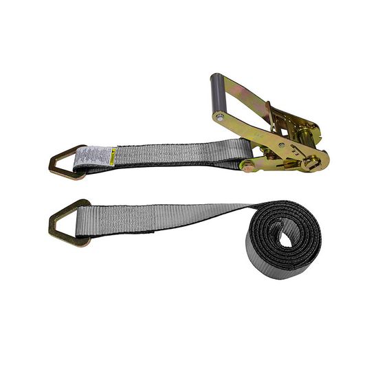 572242G-12 2 x 22 Ratchet Strap with Delta Rings - Gray