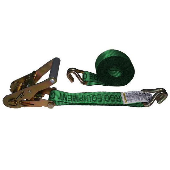 572484F-12 2 x 24 Ratchet Strap with Wire Hooks - Green