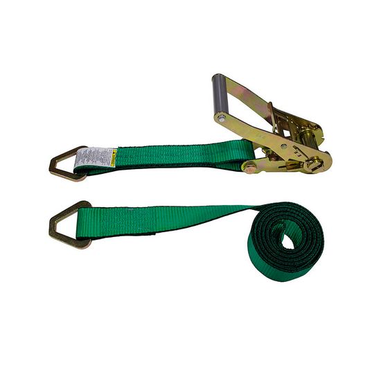 573042F-12 2 x 30 Ratchet Strap with Delta Rings - Green