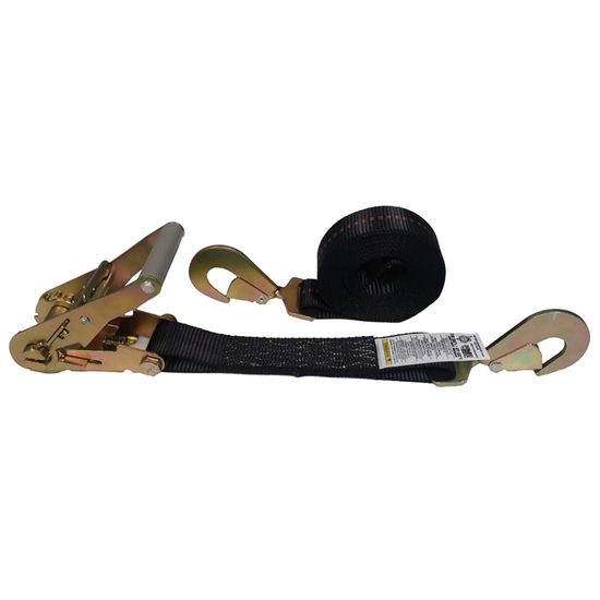 574064B-12 2 x 40 Ratchet Strap with Twisted Snap Hooks - Black