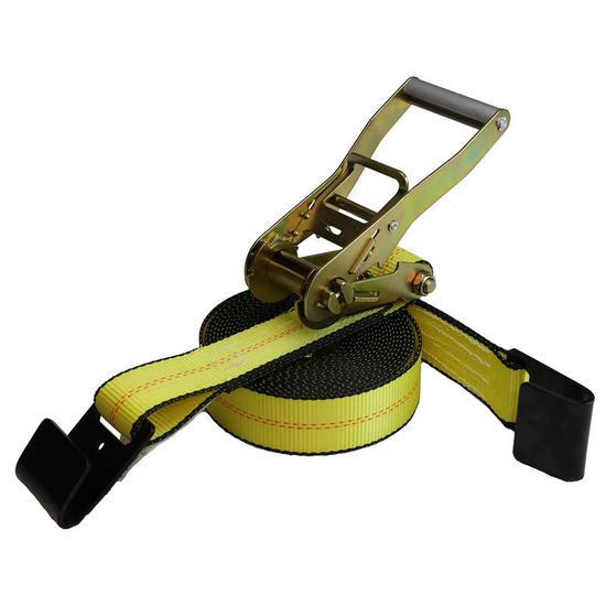 575020YP-12 2 x 50 Python Ratchet Strap with Flat Hooks - Yellow